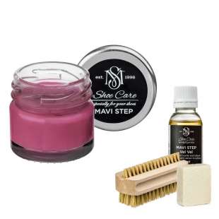 Набор для ухода за обувью из замши и нубука  ярко-розовый  MAVI STEP Aurora Kit фото 106381