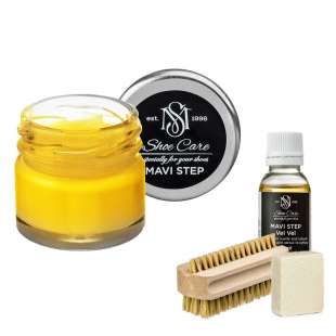 Набор для ухода за обувью из замши и нубука ярко-желтый MAVI STEP Aurora Kit фото 102532