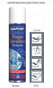 Водоотталкивающая пропитка для обуви Saphir Nano Invulner Protector, 250 мл фото 9130